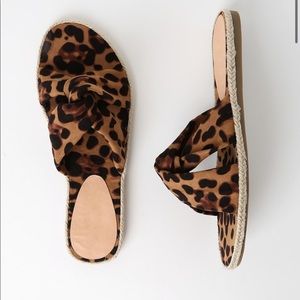 Lulus Dafford Leopard Espadrille Slide Sandals